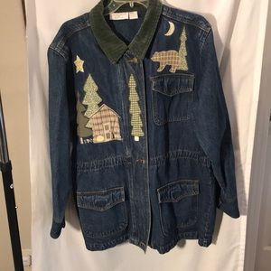 Christopher & Banks ladies size L  heavyweight jean jacket